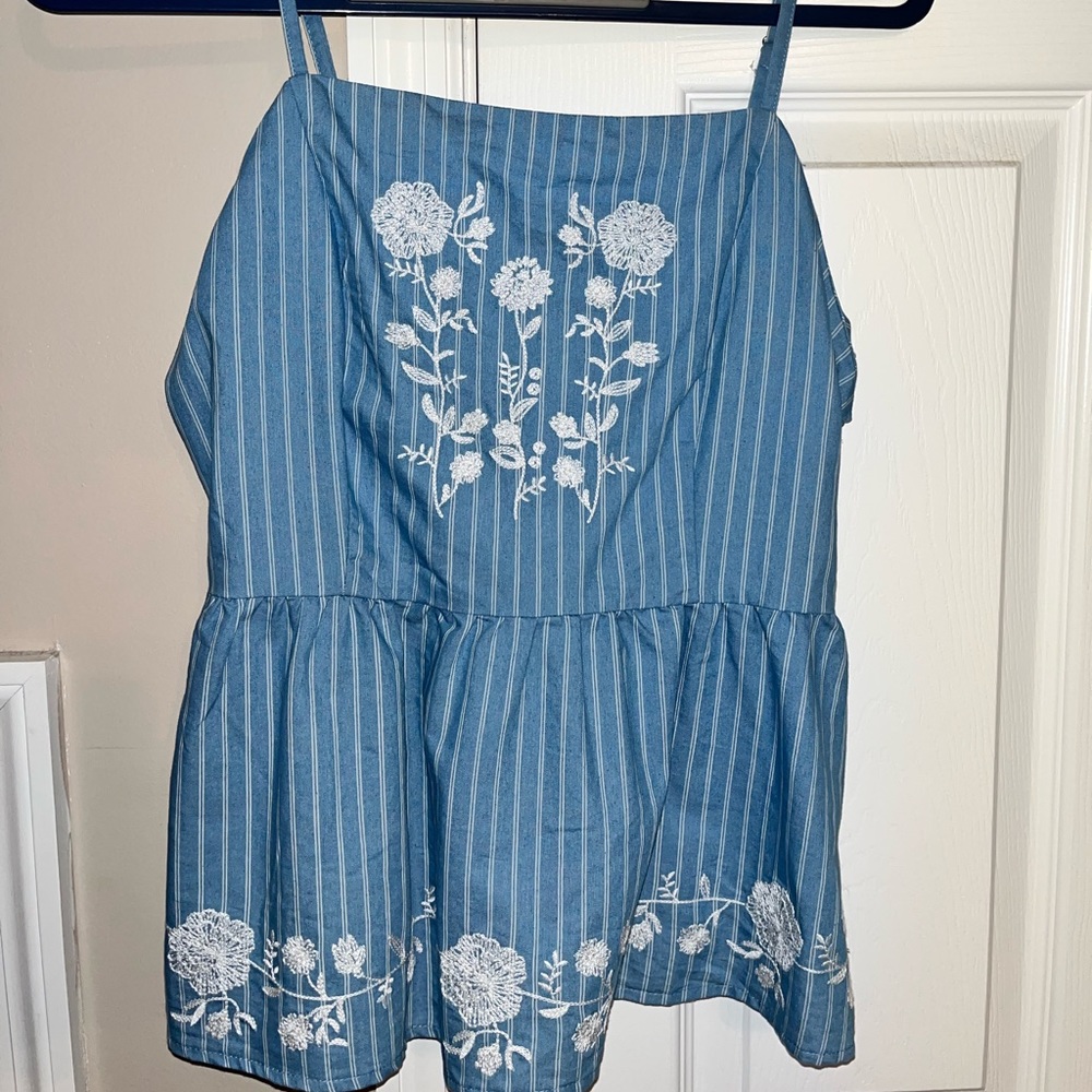 J crew tank embroidered tank top